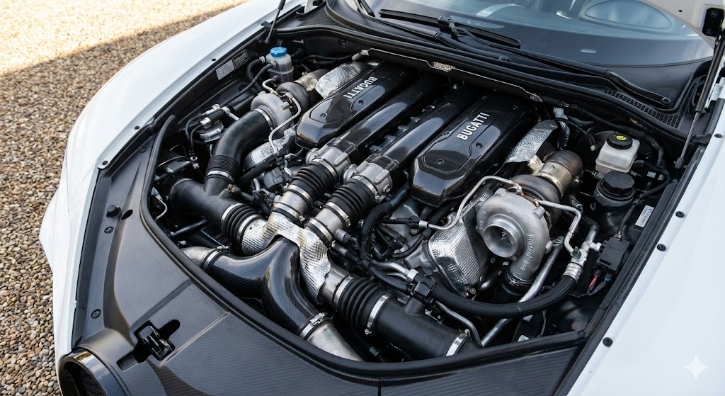 ブガッティ シロン エンジンルーム